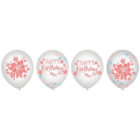 12" Free Spirit Confetti Latex Balloons - Multicolor, 6 pieces