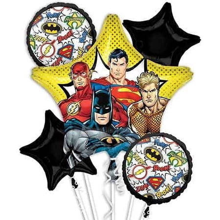 Justice League Balloon Bouquet - 5 Pieces