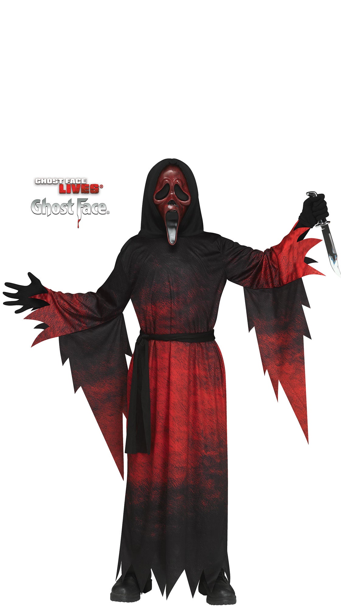 Midnight Red Ghost Face child costume, front