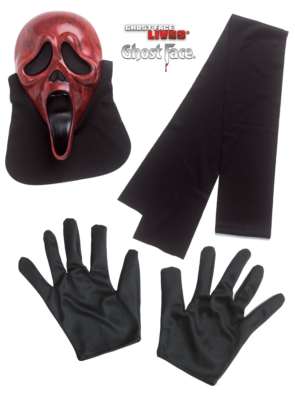 Midnight Red Ghost Face adult costume, what's included