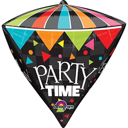 17" Happy Birthday Party Time UltraShape® Diamondz® Balloon