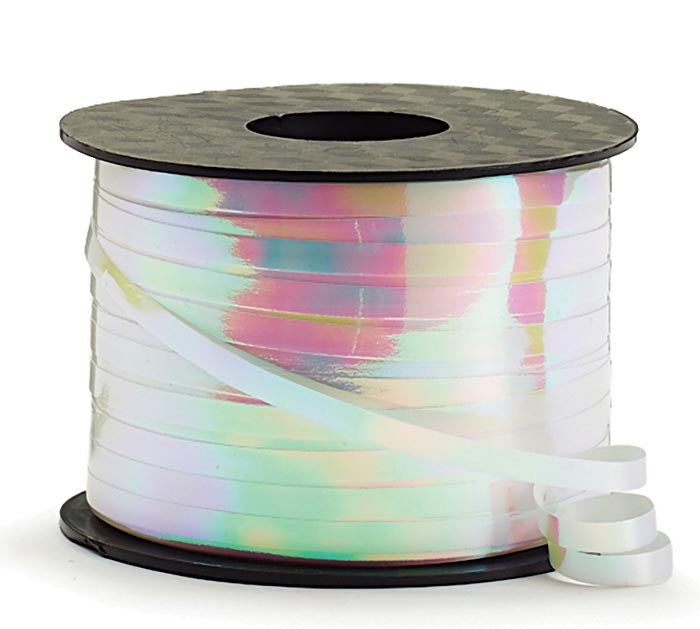 3/16" White Iridescent Curling Ribbon - 250 yd