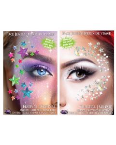 Fun World 2979C Glow-in-the-Dark Face Jewels Assortment