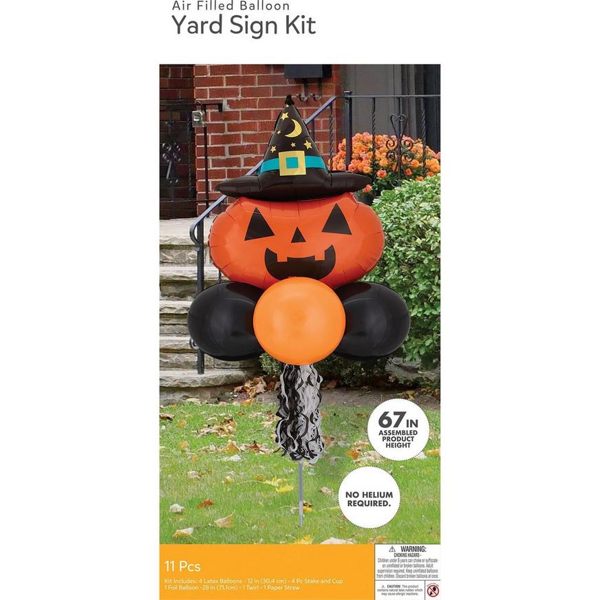 Witchy Pumpkin Halloween Balloon Yard Sign Kit - 67 in.
