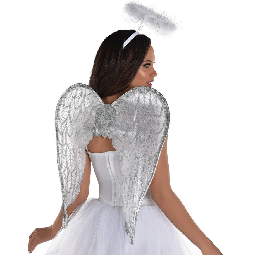 Adult Glitter White Angel Accessory Kit
