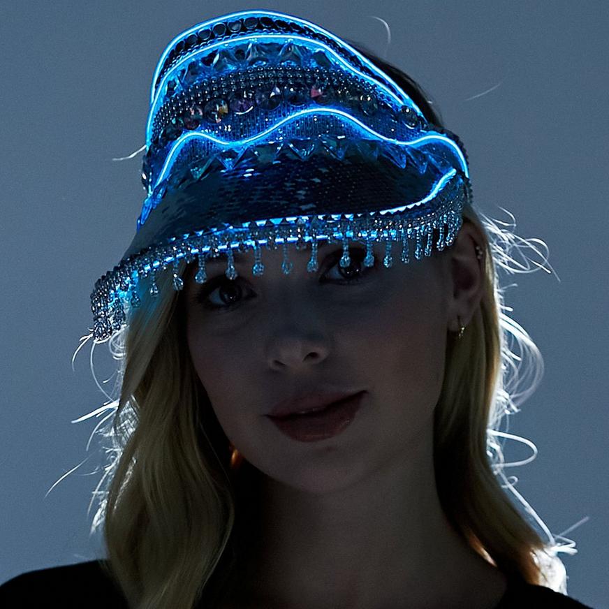Adult Light-Up Silver Festival Visor