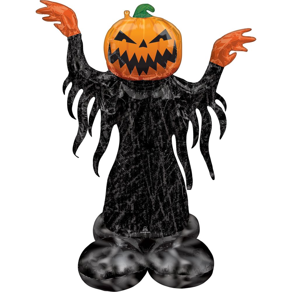 53 inch Pumpkin Head Ghost AirLoonz balloon, self-standing