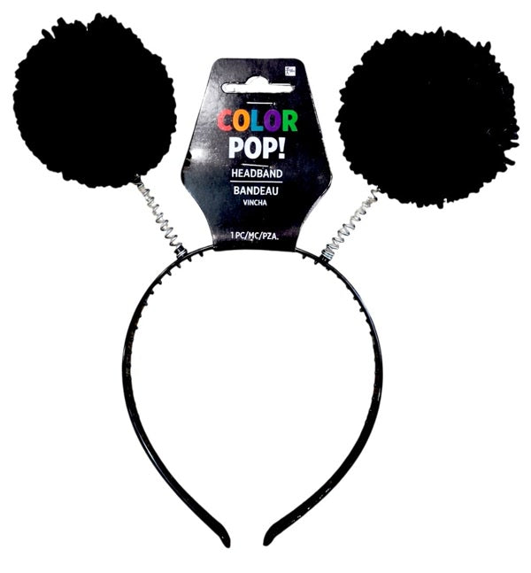 Black Pom-Pom Headband