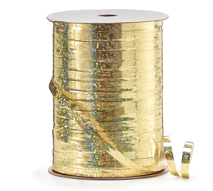 3/16" Gold Holographic Curling Ribbon - 100 yd