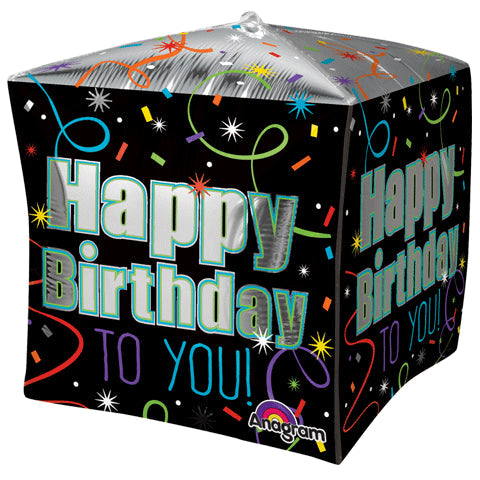 15" Brilliant Birthday UltraShape® Cubez™ Balloon