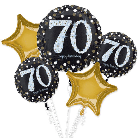 Sparkling Birthday 70 Balloon Bouquet - 5 Pieces