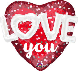 36" Love Hearts & Dots SuperShape™ Balloon