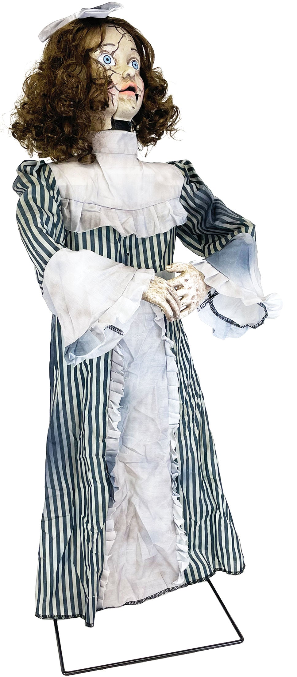 36 inch Vintage Doll Halloween prop, angle view