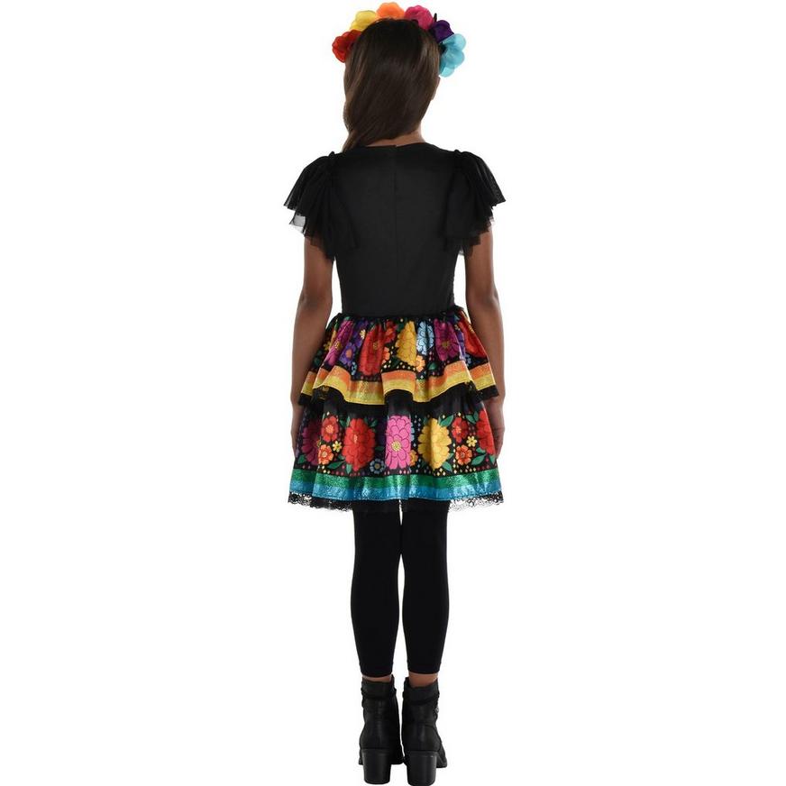 Rainbow Day of the Dead Costume - Child Medium