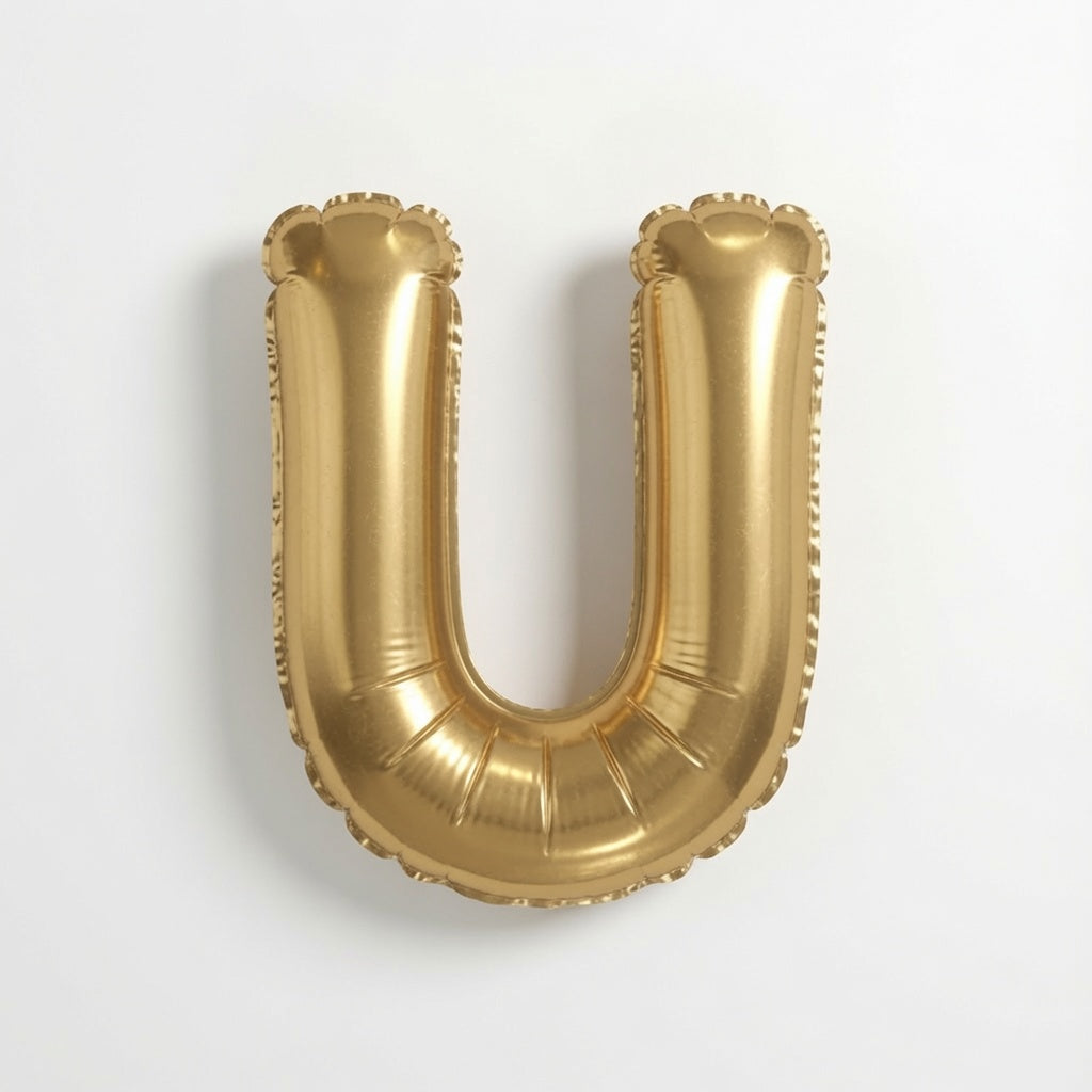 Gold Foil Letter U