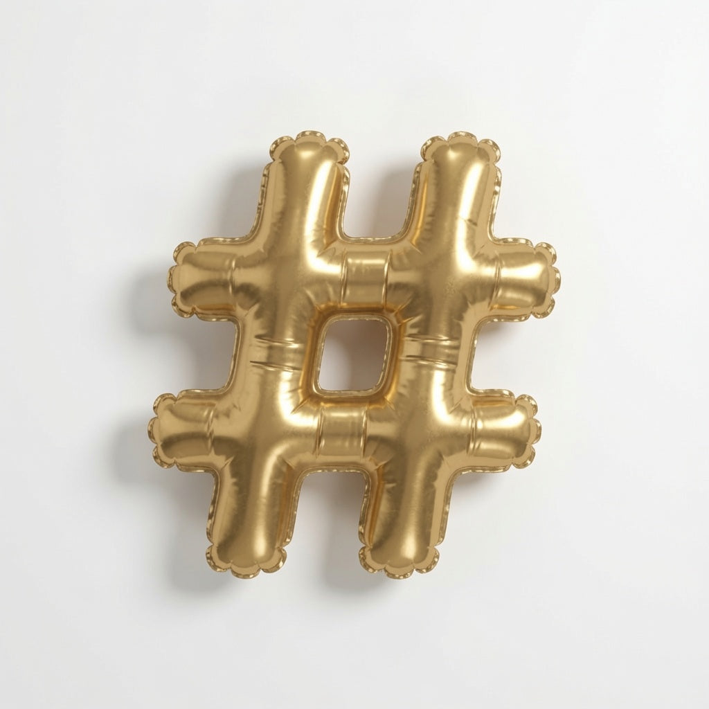 Gold Symbol Hashtag
