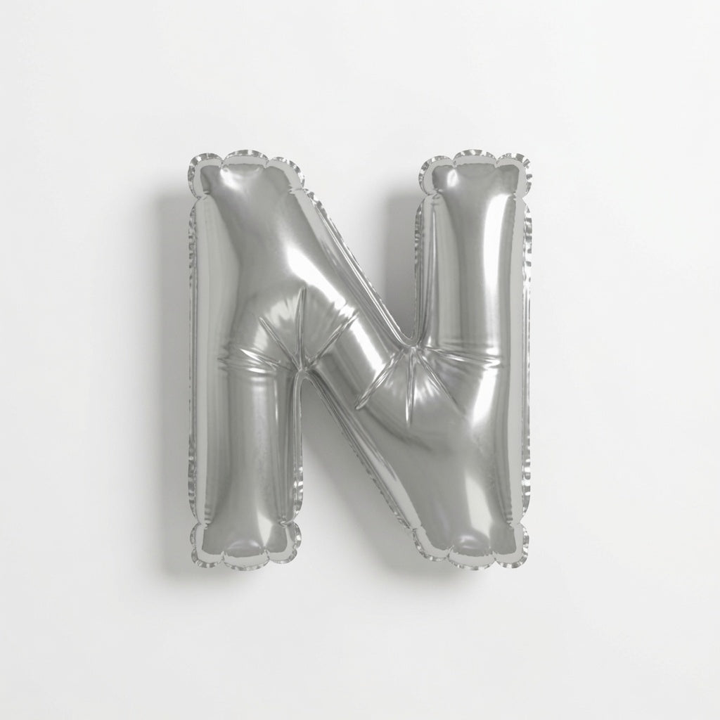 Mini Silver Letter N Balloon