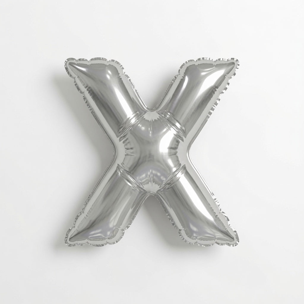 Mini Silver Letter X Balloon