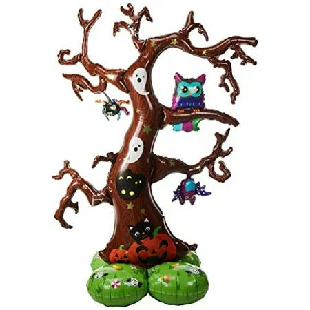 62" Creepy Halloween Tree AirLoonz® Balloon – Self-Standing Halloween Yard Decor (No Helium Needed)