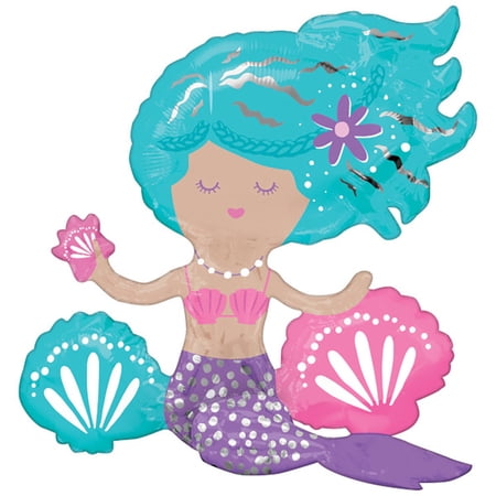 17" Shimmering Mermaid Air-Filled Sitter Balloon