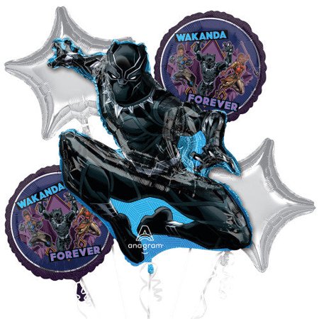 Black Panther Balloon Bouquet - 5 Pieces