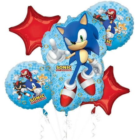 Sonic Hedgehog Balloon Bouquet - 5 Pieces