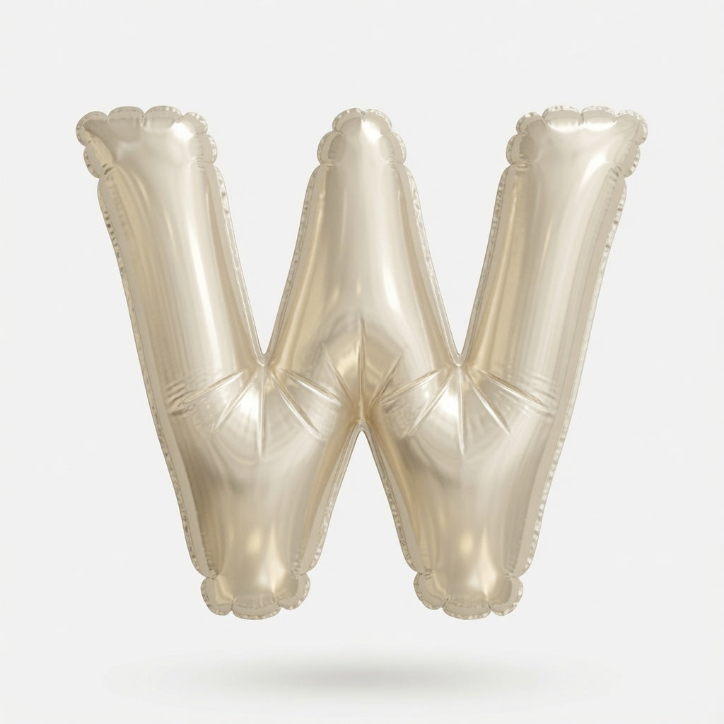 Wht/Gld Letter W