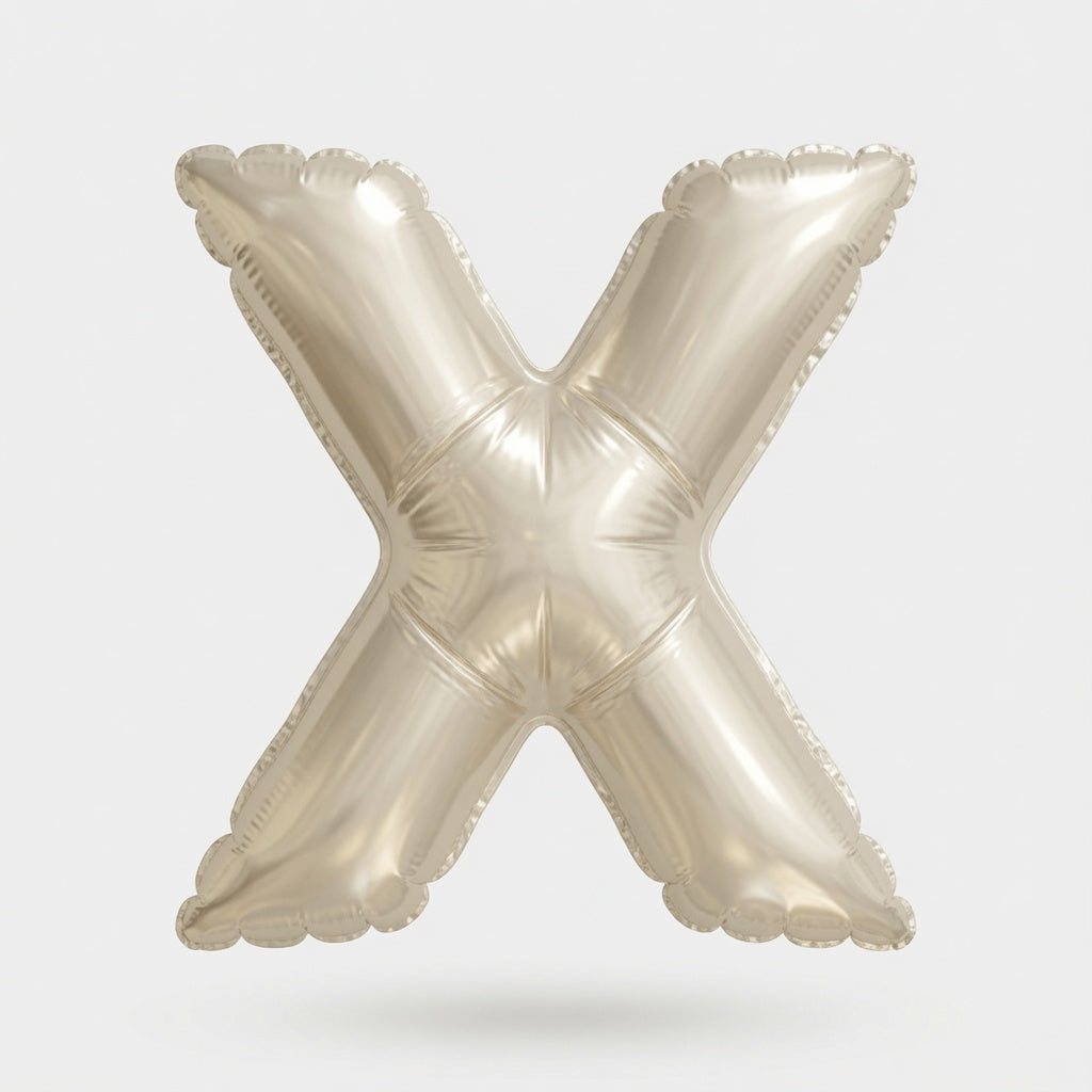 Wht/Gld Letter X