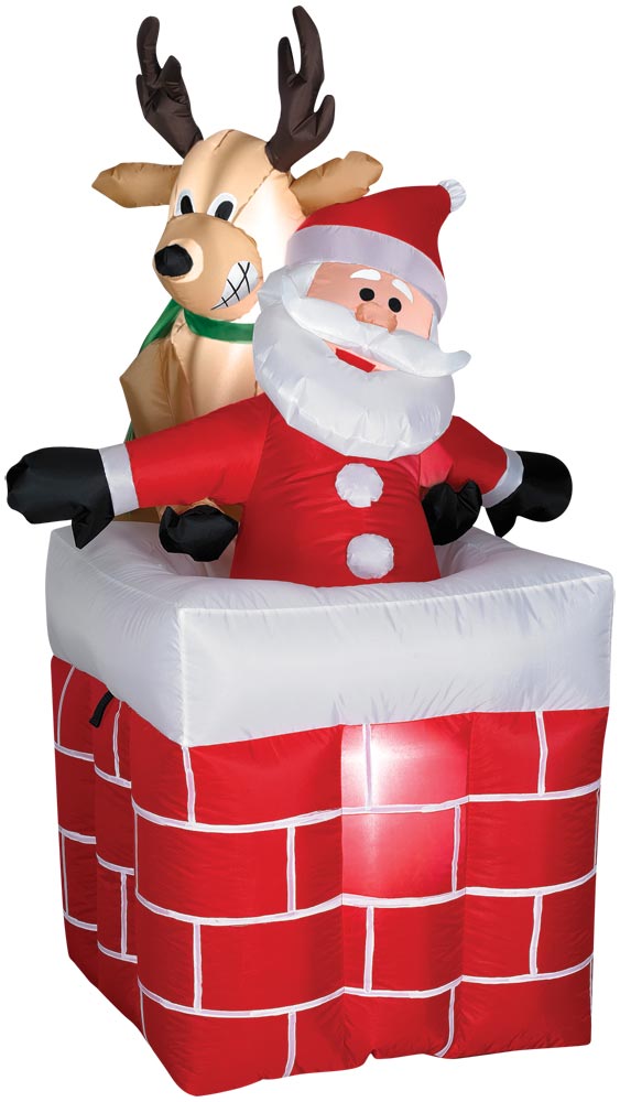 Santa in Chimney Inflatable