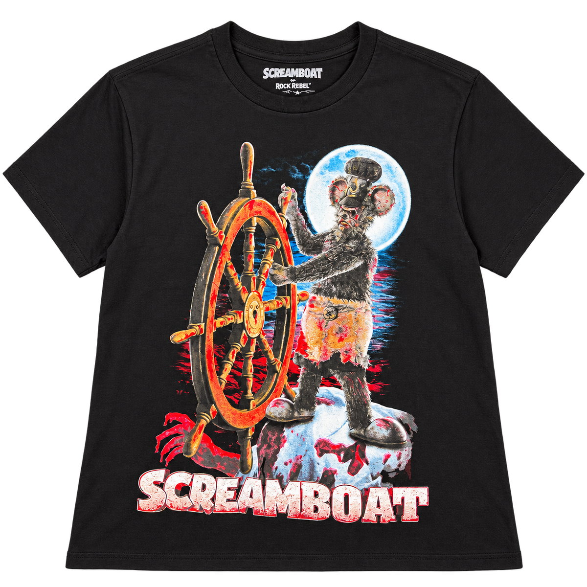 Screamboat Ship's Wheel Graphic T-Shirt by Rock Rebel