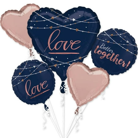 Wedding Balloon Bouquet - Navy, 5 Pieces
