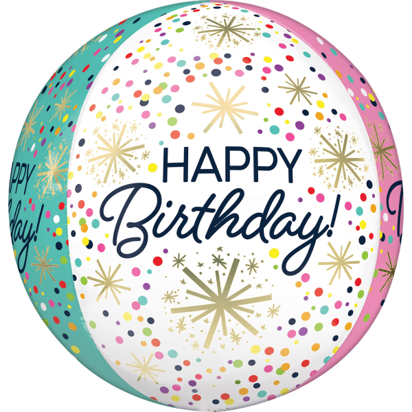 16" Confetti Sprinkle Birthday Orbz® Balloon