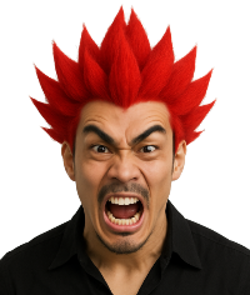 Studio Studs© Red Spiked Dragon Anime Wig