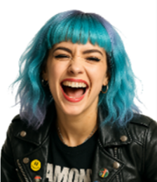 Studio Salon© Duo-Tone Purple and Blue Cyber EDM Wig