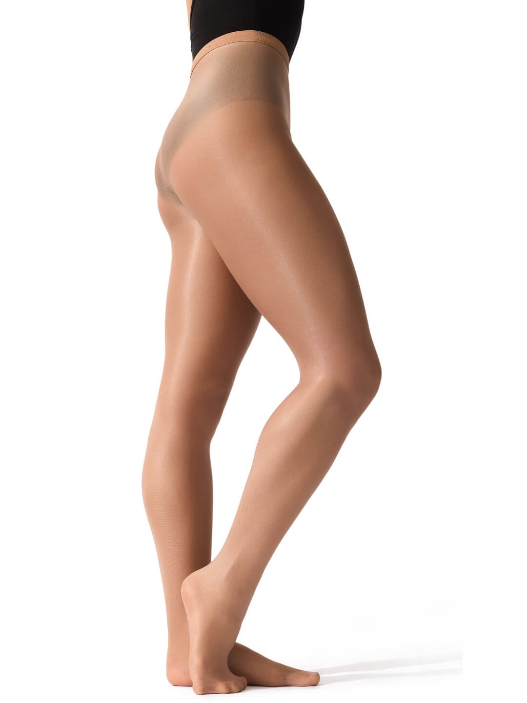 Shimmery Footed Tights - Suntan