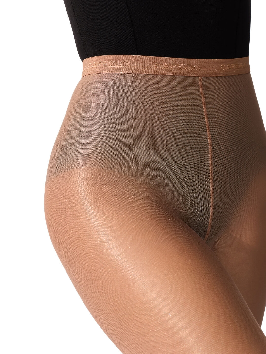 Shimmery Footed Tights - Suntan