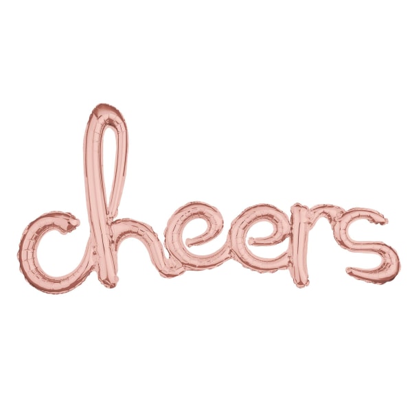 40" Script Phrase "Cheers" Air-Filled Foil Balloon - Rose Gold