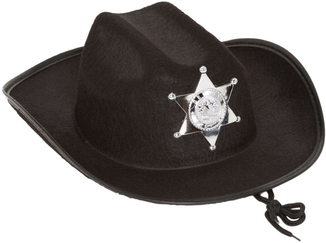 Child's Black Felt Sheriff Hat