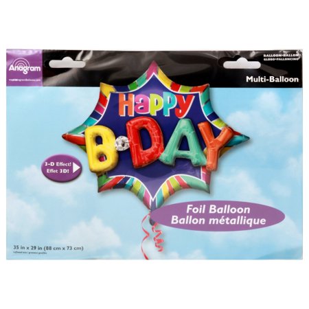 35" Burst Happy BDAY SuperShape™ Balloon