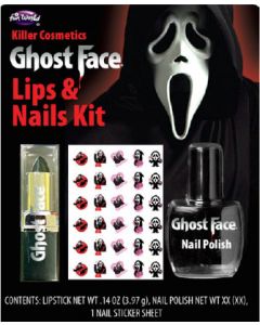Fun World 2956C Ghost Face Lip & Nail Kit