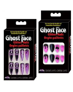 Fun World 2980C Ghost Face Glitter Press-On Nails Assortment