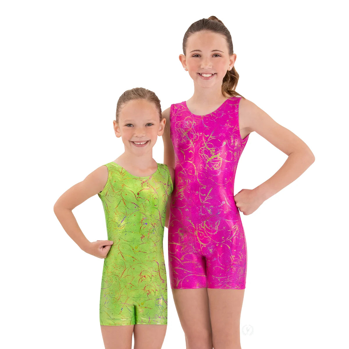 Metallic Splatter Gymnastics Biketard
