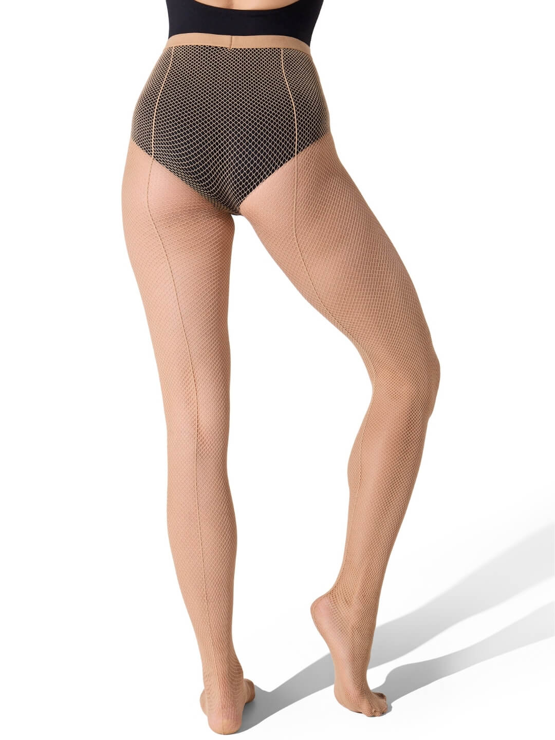 Seamed Fishnet - Caramel