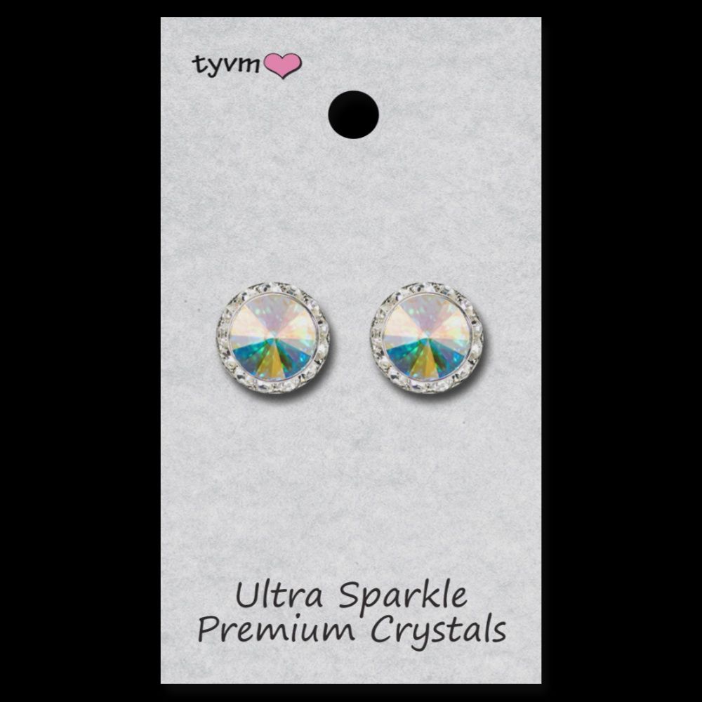 15mm Iridescent Post Earrings