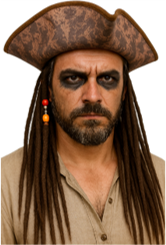 PIRATE HAT WITH WIG