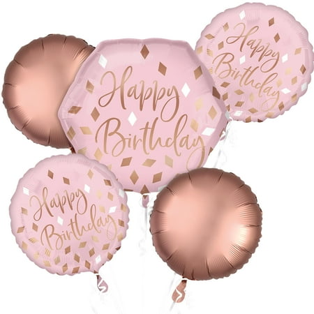 Blush Birthday Balloon Bouquet - 5 Pieces