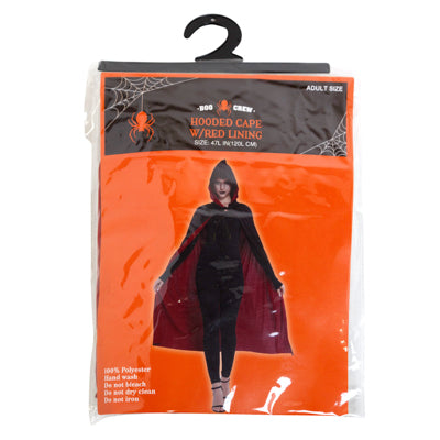 Hooded Cape Blk/Red