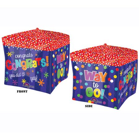15" Congrats UltraShape® Cubez™ Balloon
