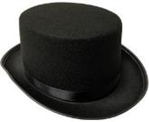 BLACK FELT TOP HAT