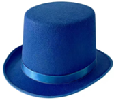 BLUE FELT TOP HAT